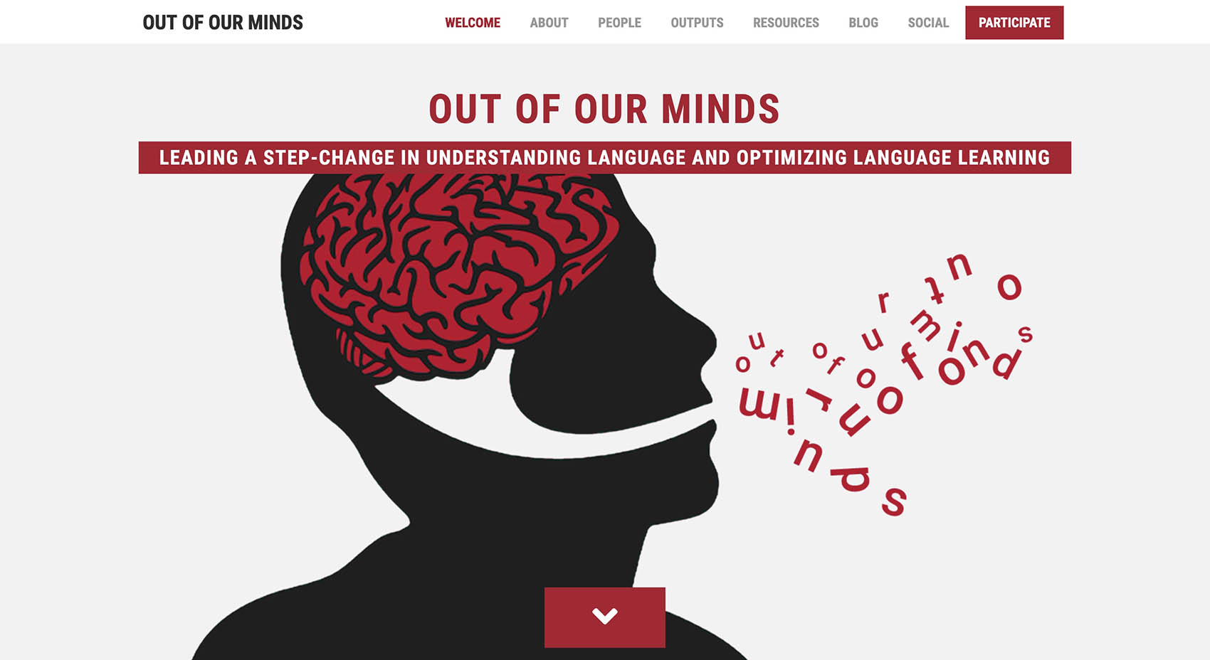 Screenshot of website: Out of Our Minds